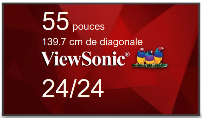 ViewBoard AFFICHAGE SANS FIL LED 55" 3840x2160, 400 nits 7J/7 24/24 REF CDE5520W  REF PG1310.0B21