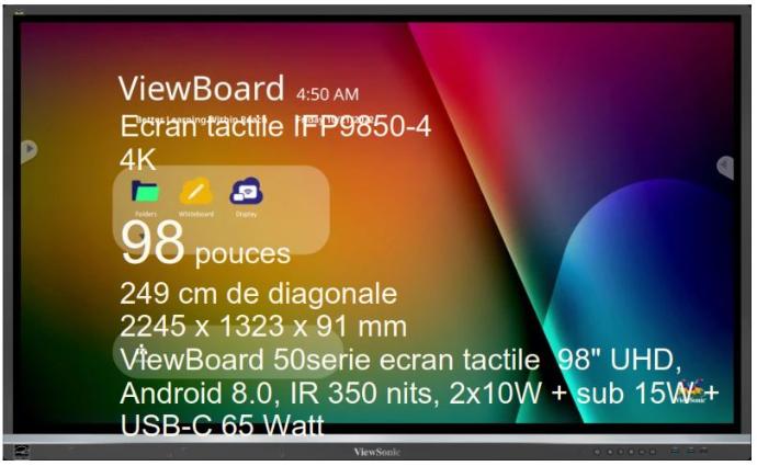 ViewSonic ViewBoard IFP9850-4 - Classe de diagonale 98" écran LCD rétro-éclairé par LED - interactive