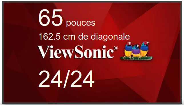 ViewBoard AFFICHAGE SANS FIL LED 65" 162.5 cm de diagonale Affichage 24h/24  3840x2160, 450 nits 7J/7 24/24 REF CDE6530