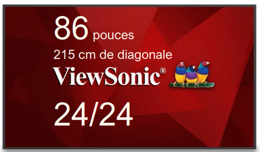 [CDE8630] ViewSonic CDE8620 - Classe de diagonale 86" (86" visualisable) écran LCD rétro-éclairé par LED - signalisation numérique (copie)
