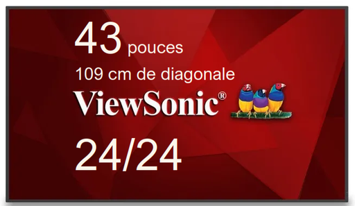 [CDE4330] ViewSonic CDE4330 - Classe de diagonale 43" écran LCD rétro-éclairé par LED - signalisation numérique - 4K UHD (2160p) 24/24 7/7